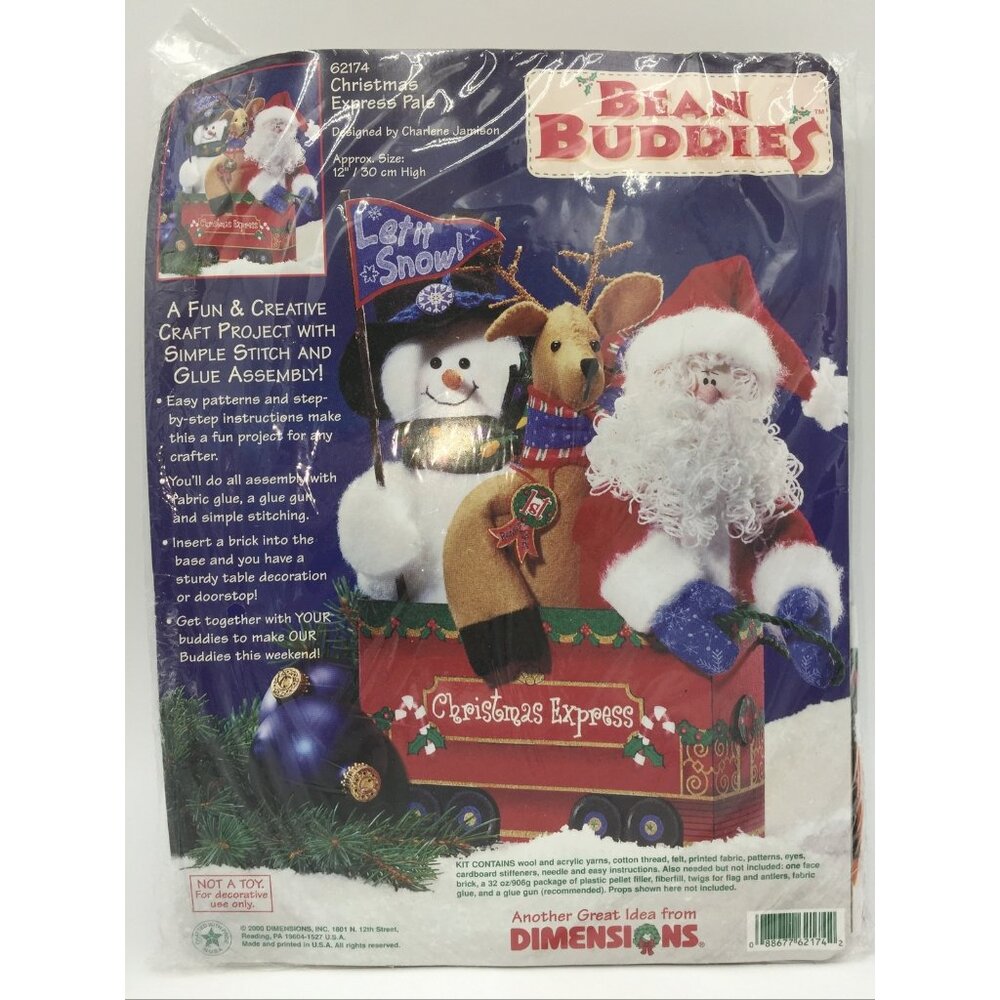 Christmas Express Pals 62174 Craft Project Kit Bean Buddies Dimensions Holidays